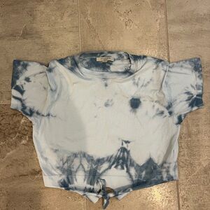 All Saints Blue and White Tie-Dye Top